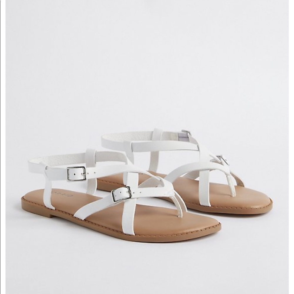 White post post gladiator sandal